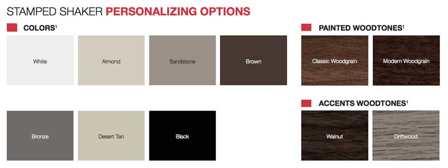 shaker wood colors